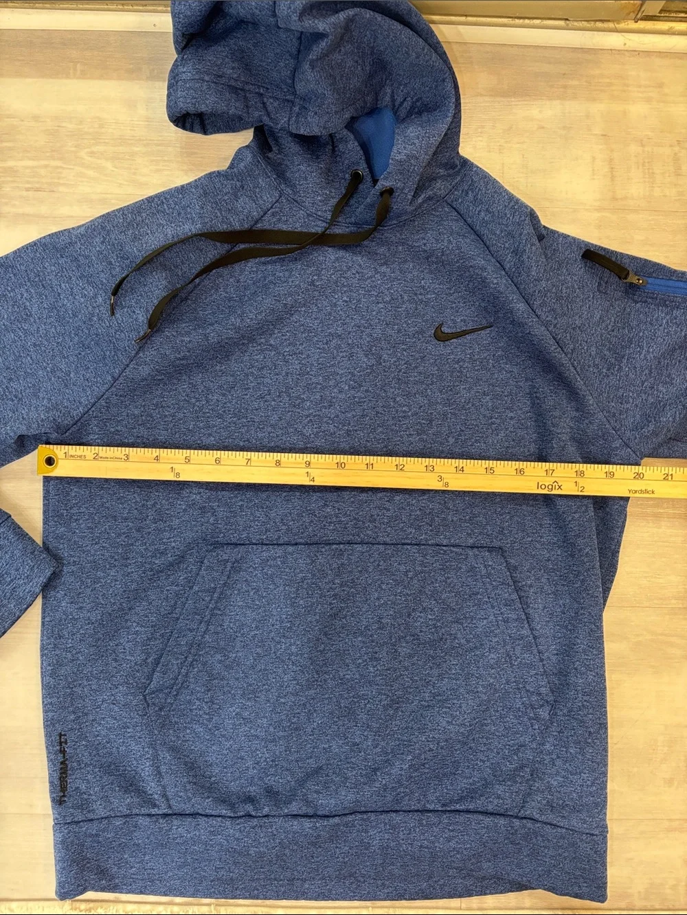 Nike Therma-Fit Royal Blue Hooded Pullover with Pockets Medium